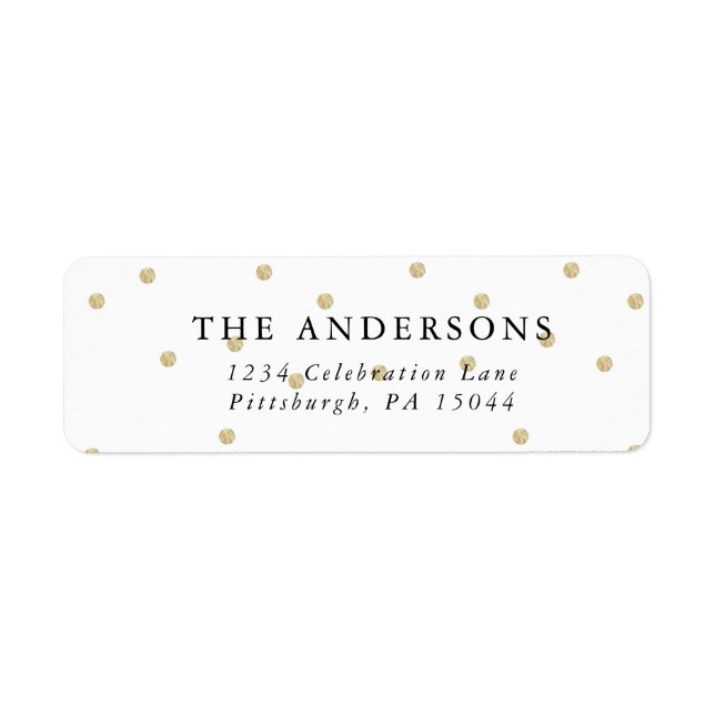 Confetti Polka Dot Holiday Address Label (Front)