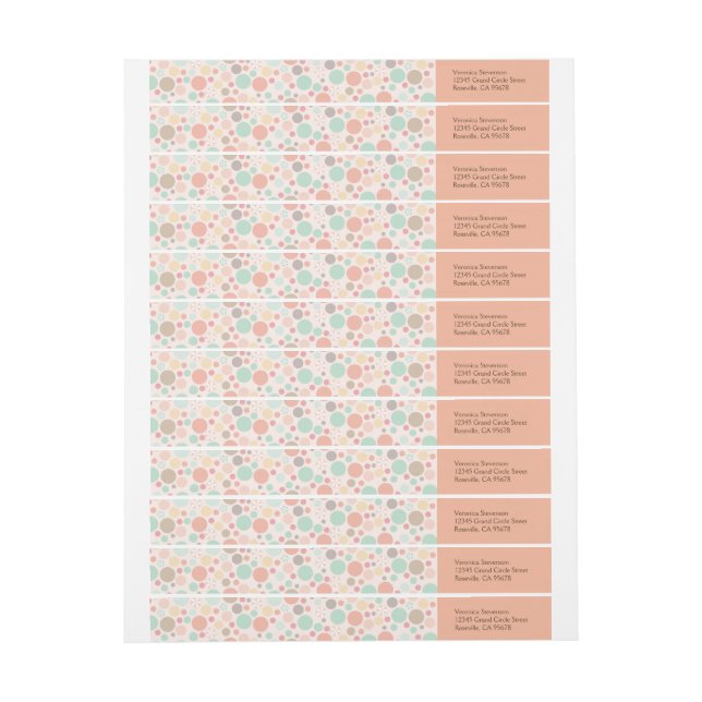 Confetti Polka Dots Wraparound Address Labels (Sheet)