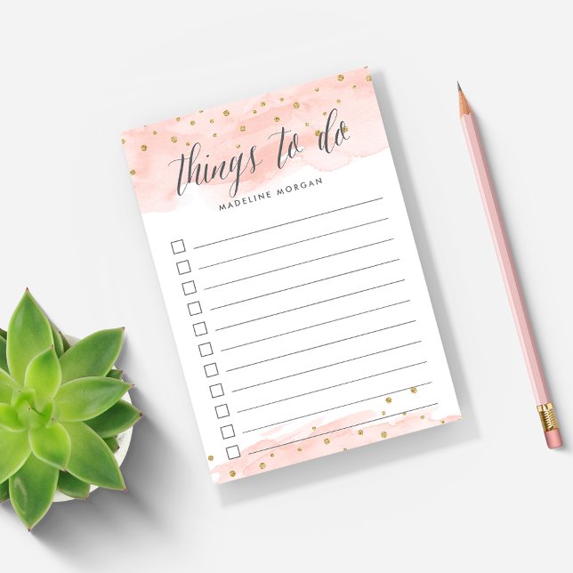 Confetti Pop | Blush | Personalised To Do List Post-it Notes (Creator Uploaded)