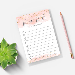 Confetti Pop   Blush   Personalized To Do List Post-it Notes