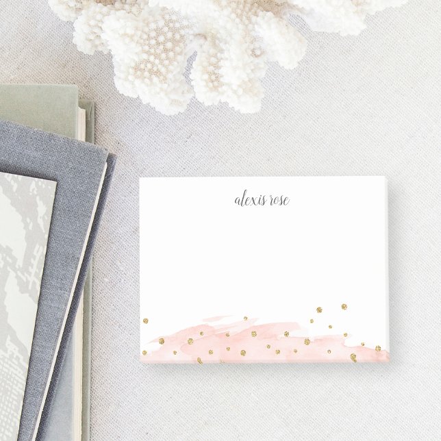Confetti Pop | Blush Pink | Chic Personalized Post-it Notes (Creator Uploaded)