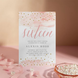 Confetti Pop Sweet Sixteen Birthday Party Invitation