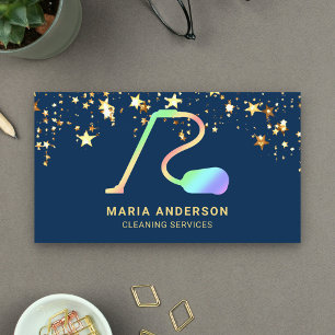 Confetti Rainbow Vacuum Cleaner Cleaning Services Business Card