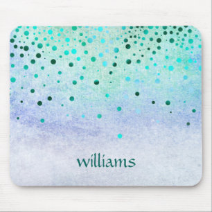 Confetti Sea Blue Beach Glitter Girly Dots Mouse Pad