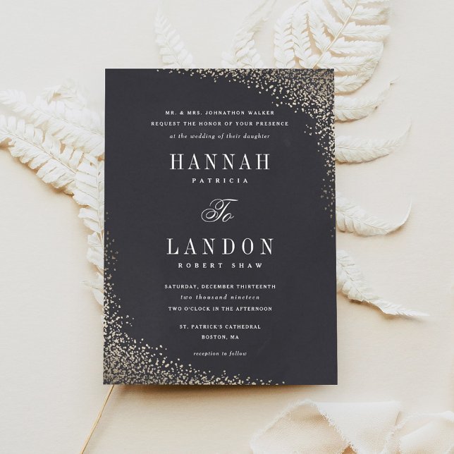 Confetti shine faux foil wedding invitation (Creator Uploaded)