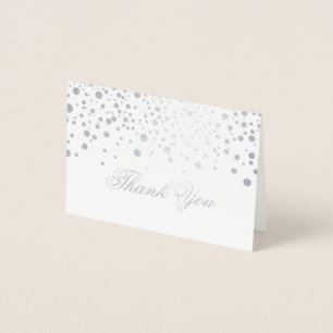 Confetti Silver Foil Dots Thank You Card