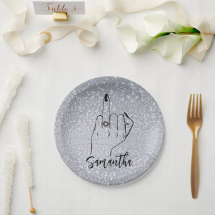 Confetti Sparkly Bachelorette Party   Bridal Party Paper Plate