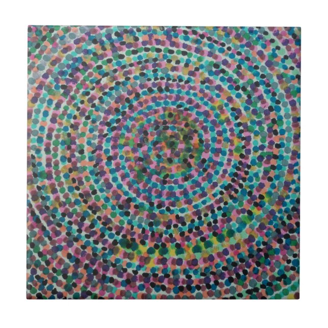 Confetti Spirals Ceramic Tile (Front)