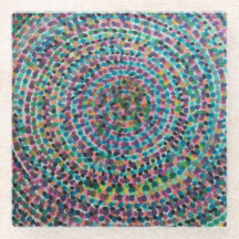 Confetti Spirals Glass Coaster