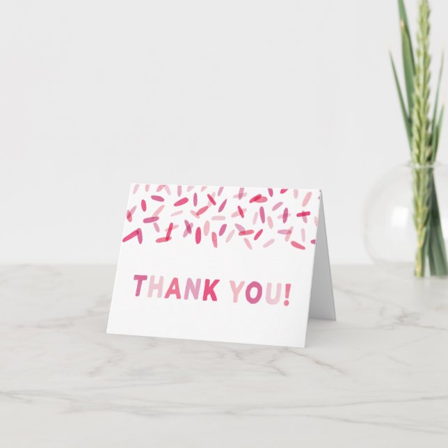 Confetti Sprinkle Baby Girl Thank You Card (Front)