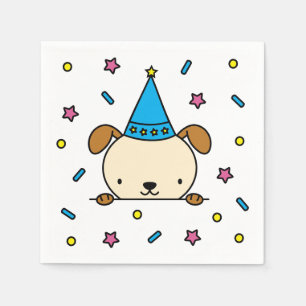 confetti sprinkle birthday party dog illustration napkin