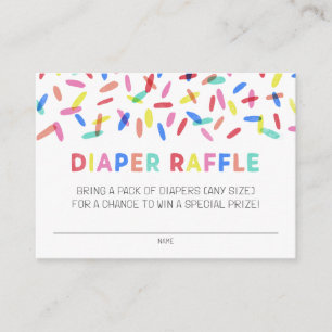 Confetti Sprinkle Diaper Raffle Enclosure Card