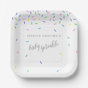 Confetti Sprinkles Baby Sprinkle Invitations Paper Plate