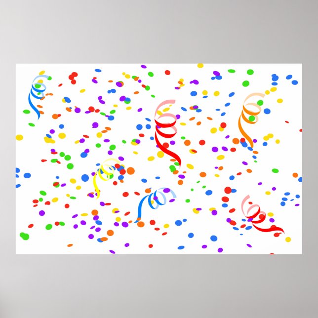 Confetti streamer party carnival poster (Front)