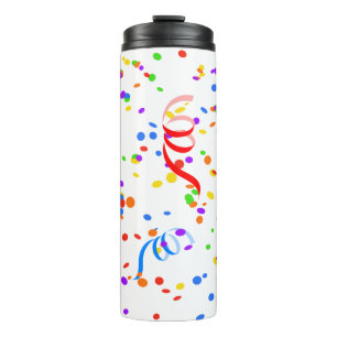 Confetti streamer party carnival thermal tumbler