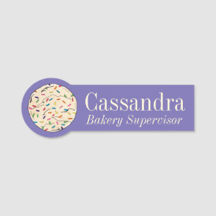 Confetti Sugar Cookies Rainbow Sprinkles Bakery Name Tag