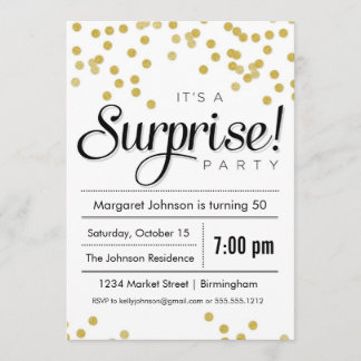 Confetti Surprise Party Invitation