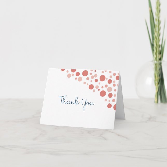 Confetti Thank You Coral Card (Front)