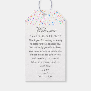 Confetti Wedding Favour Welcome Basket Bag Gift Tags
