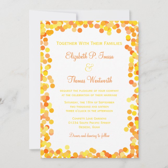Confetti Wedding Invitations (Front)