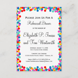 Confetti Wedding Rehearsal Dinner Invitations