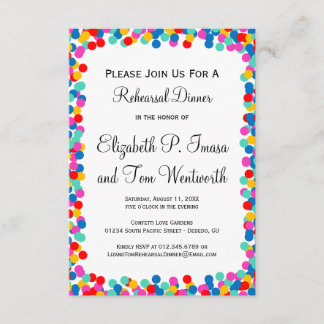 Confetti Wedding Rehearsal Dinner Invitations