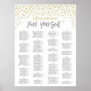 Confetti Wedding Seating Chart, Editable Colour Poster