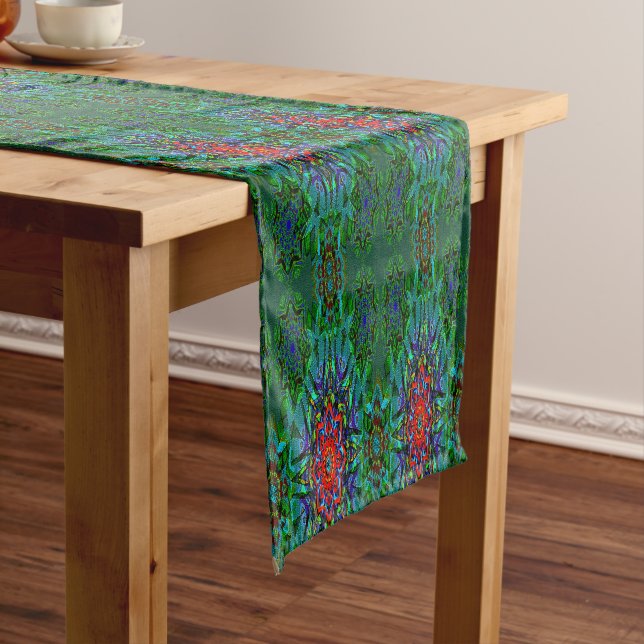 Confianza textile texture mandala pattern short table runner (In Situ)