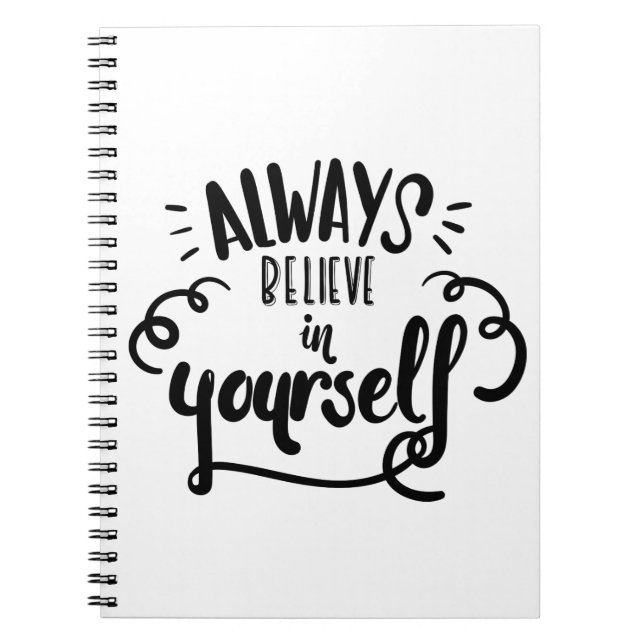 Confidence, Happiness Attitude Motivational Quote Spiral Notebook (Front)