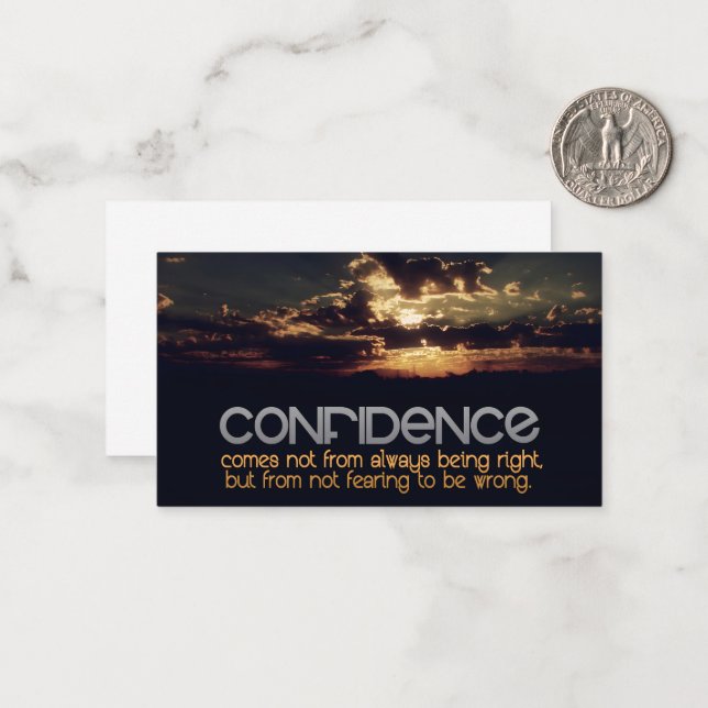 "Confidence" Inspirational Quote Card (Front/Back In Situ)