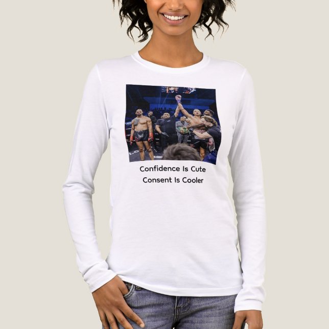 Confidence Is Cute Consent Is Cooler Tri-Blend Shirt (Front)