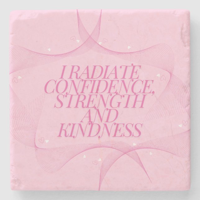 Confidence, Kindness, Spiritual, Inspirational  Stone Coaster (Front)