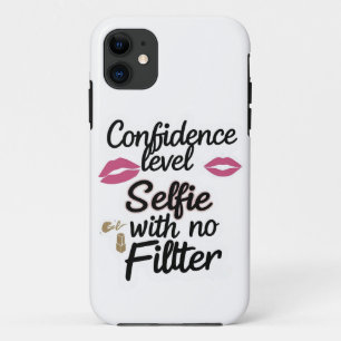 Confidence Level – No Filter Selfie Quote  Case-Mate iPhone Case