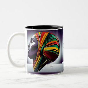 Confident Black Woman Two-Tone Coffee Mug