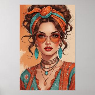 Confident Boho Woman  Poster