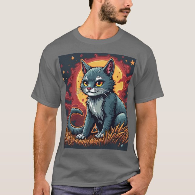 Confident Cat: Smile of Wisdom T-Shirt (Front)