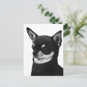 Confident Chihuahua Expression - Hand Painted Postcard
