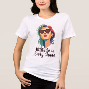 Confident Colourful Woman Portrait Tri-Blend Shirt