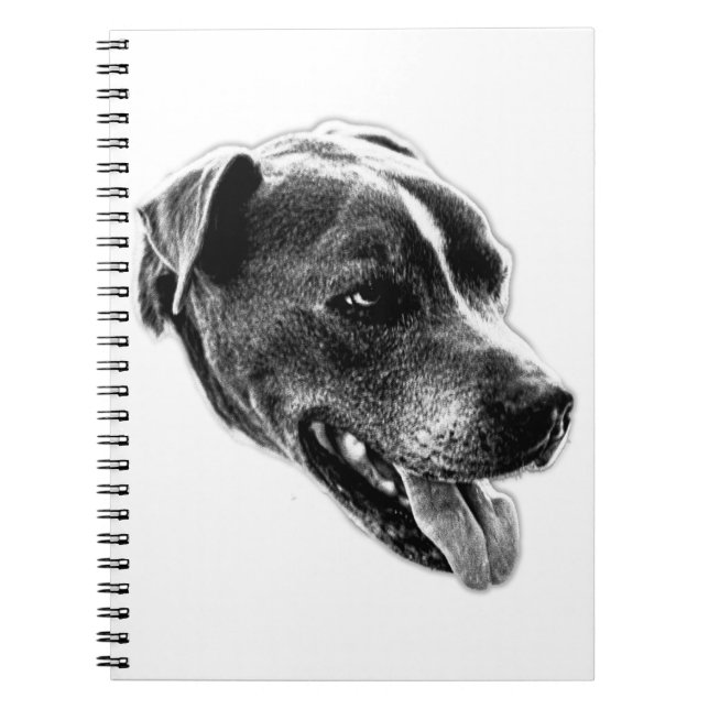 Confident Companion Pitbull Mix Art Notebook (Front)
