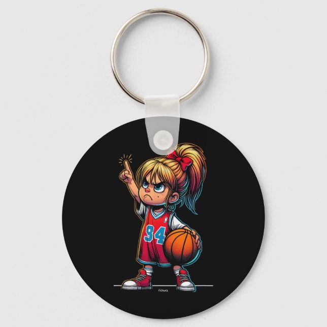 Confident Cute Little Ller Girl  Key Ring (Front)