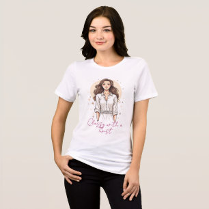 Confident Elegant Woman Illustration Tri-Blend Shirt