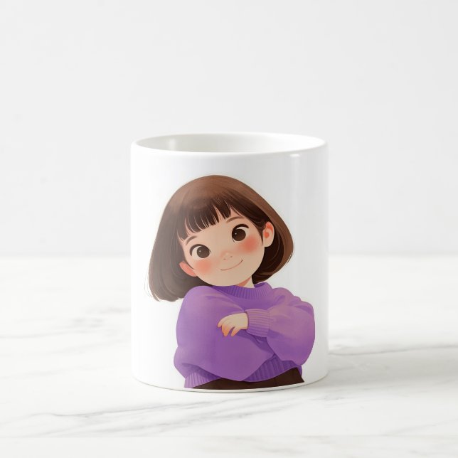 Confident Girl Coffee Tea Mugs & Cups (Center)