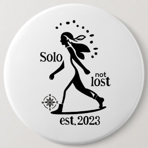 Confident Solo Traveler Statement  6 Cm Round Badge