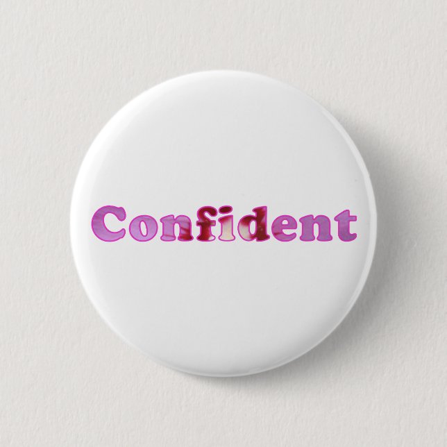 Confident spelled with pink flowers Pins (Front)