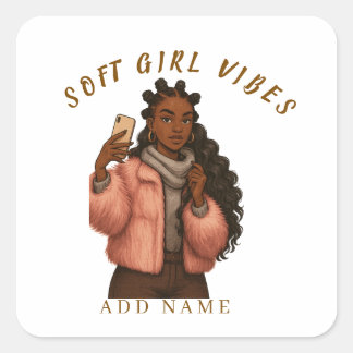 CONFIDENT STYLISH  SQUARE STICKER