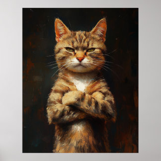 Confident Tabby Cat With Attitude Poster