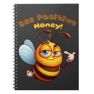 Confident Yellow Cartoon Bumblebee Design Notebook