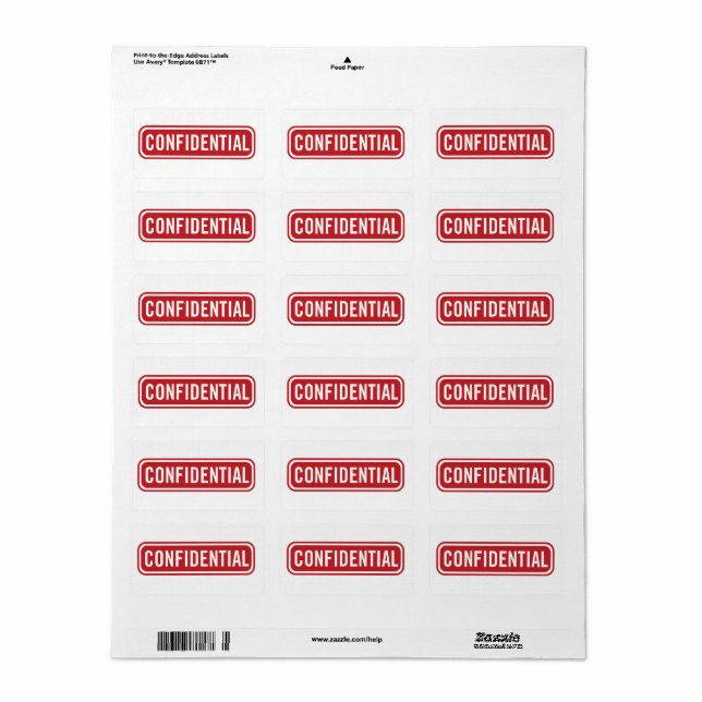 Confidential Label (Full Sheet)