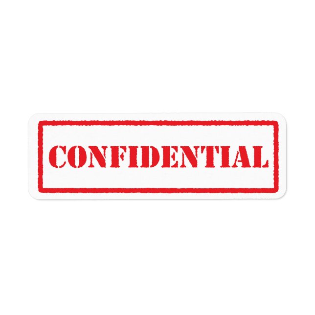 Confidential red stamp label (Front)