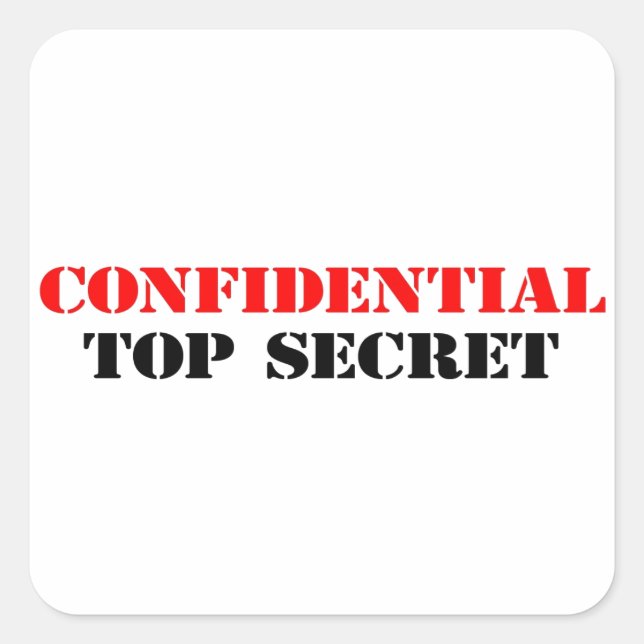 Confidential Square Sticker (Front)